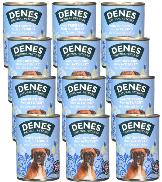 Denes - Adult Tripe Mix, Turkey & Herbs 12x400g - Buy Online SPR Centre UK