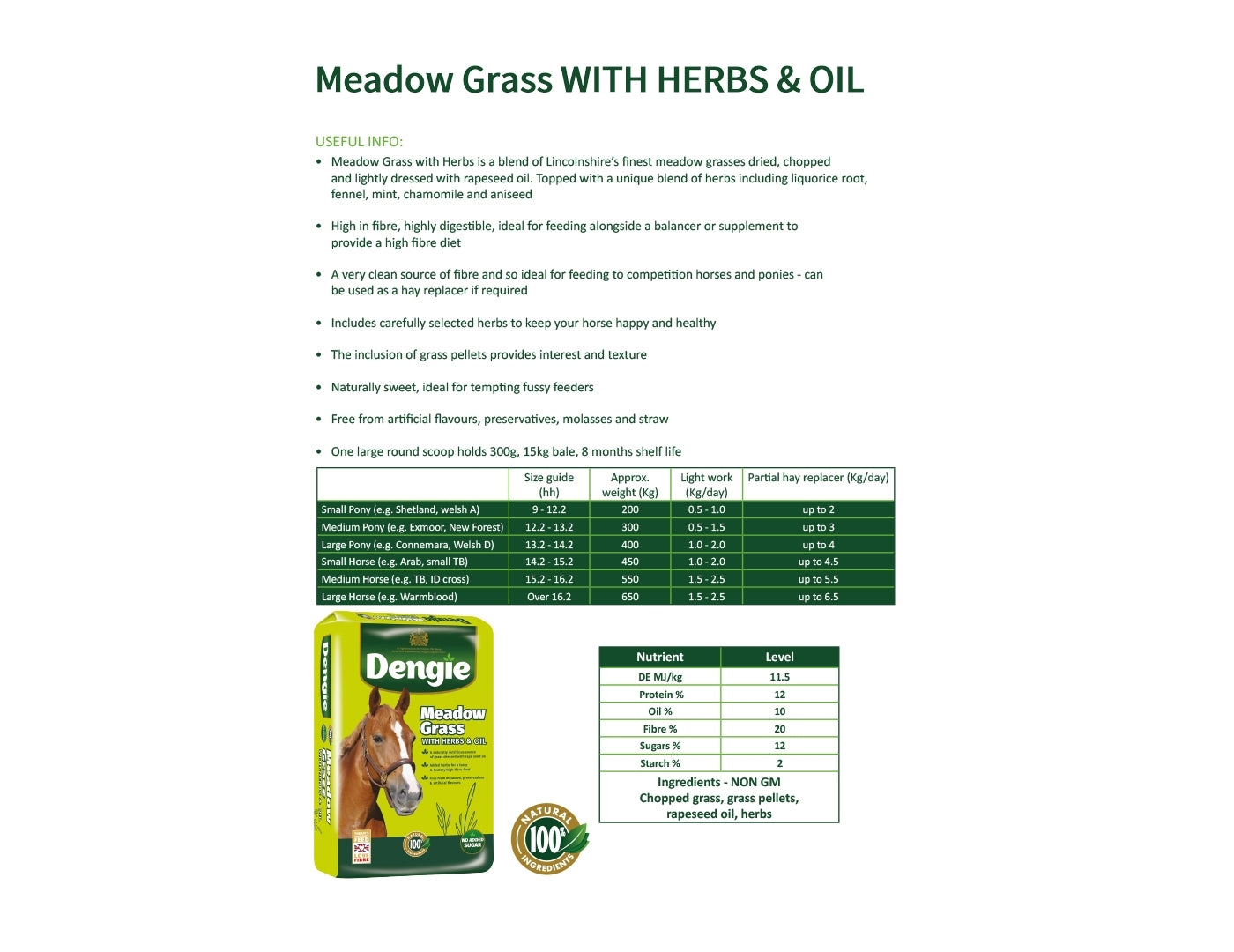 Dengie - Meadow Grass with Herbs & Oil - Buy Online SPR Centre UK