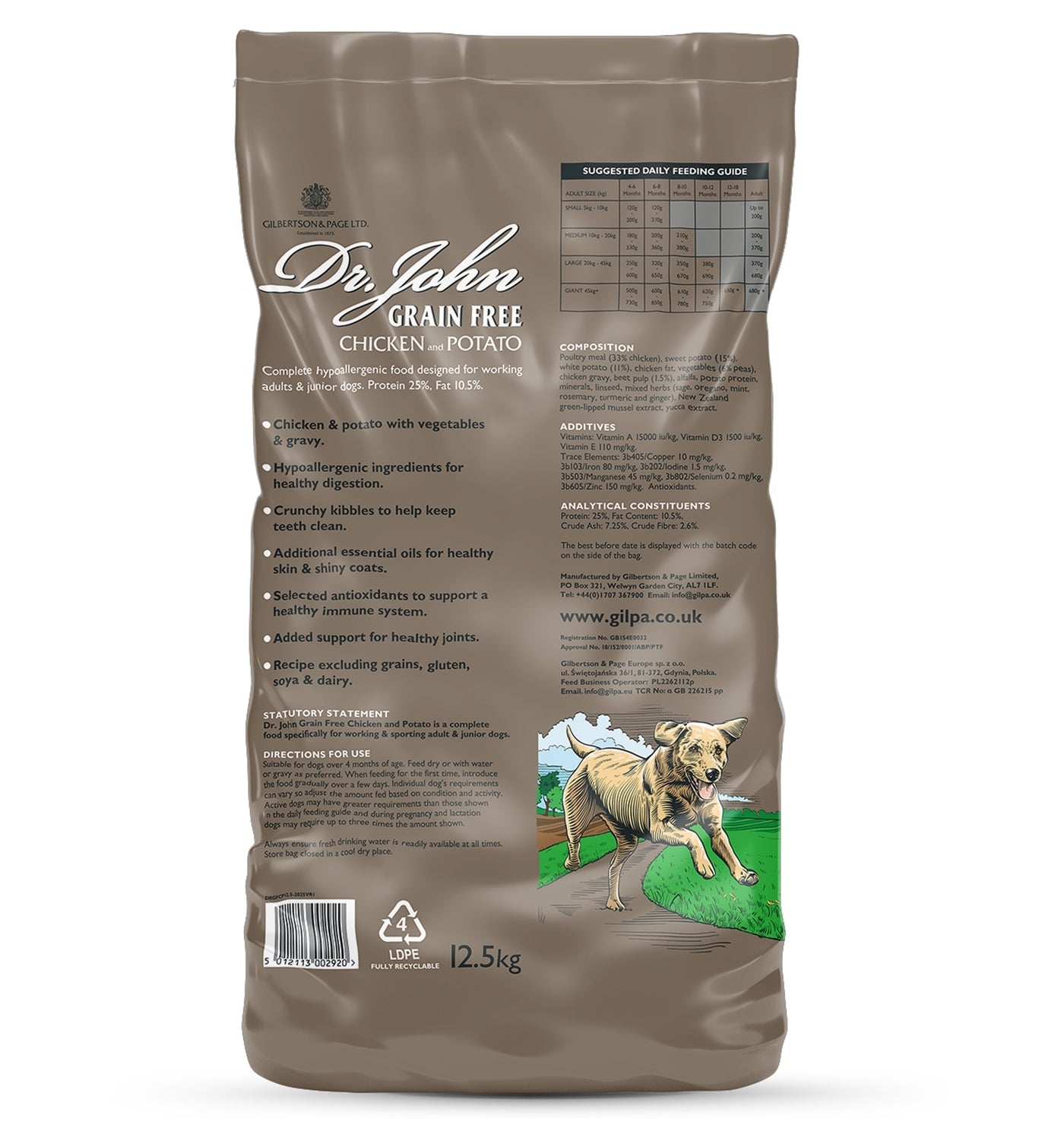 Dr. John Grain-Free Chicken & Potato 12.5kg - Buy Online SPR Centre UK