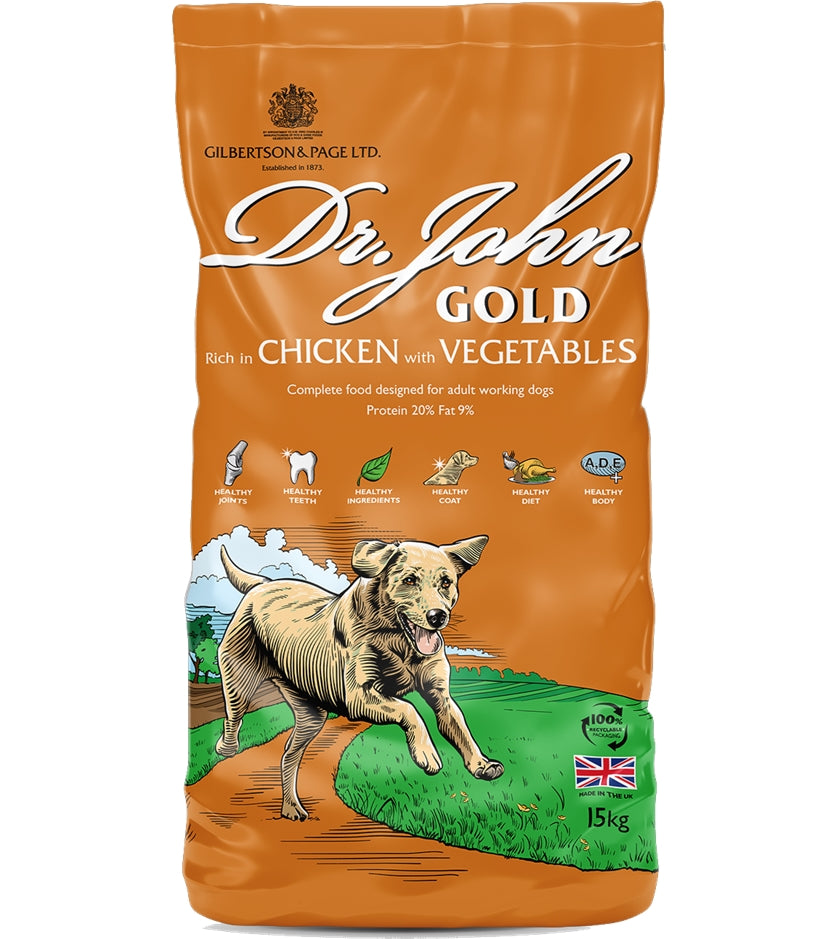 Dr. John Gold - Rich in Chicken with Veg & Gravy 15kg - Buy Online SPR Centre UK