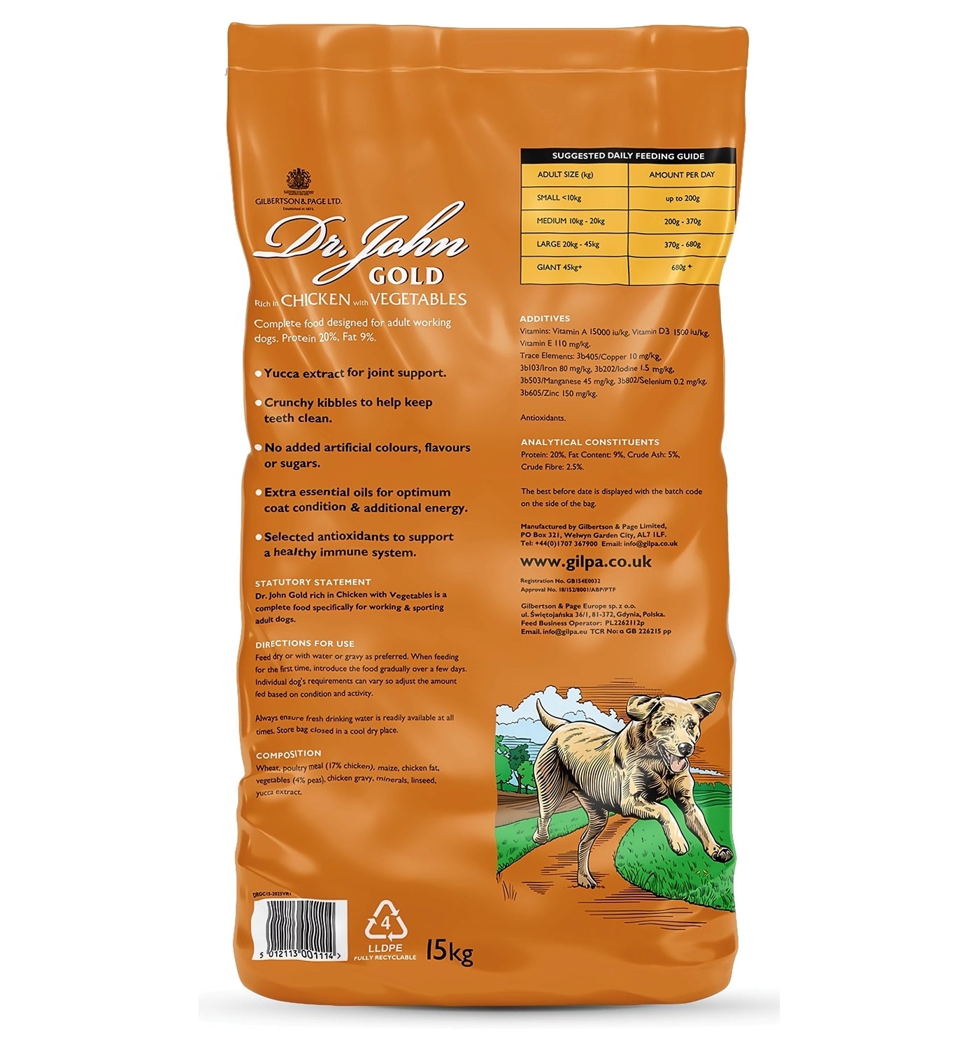 Dr. John Gold - Rich in Chicken with Veg & Gravy 15kg - Buy Online SPR Centre UK