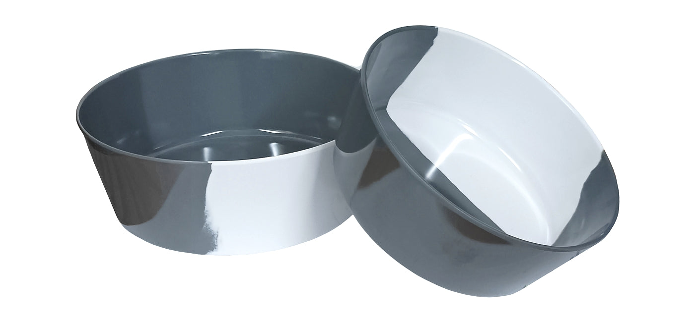 Dual Grey and White Melamine Dog Bowl Medium