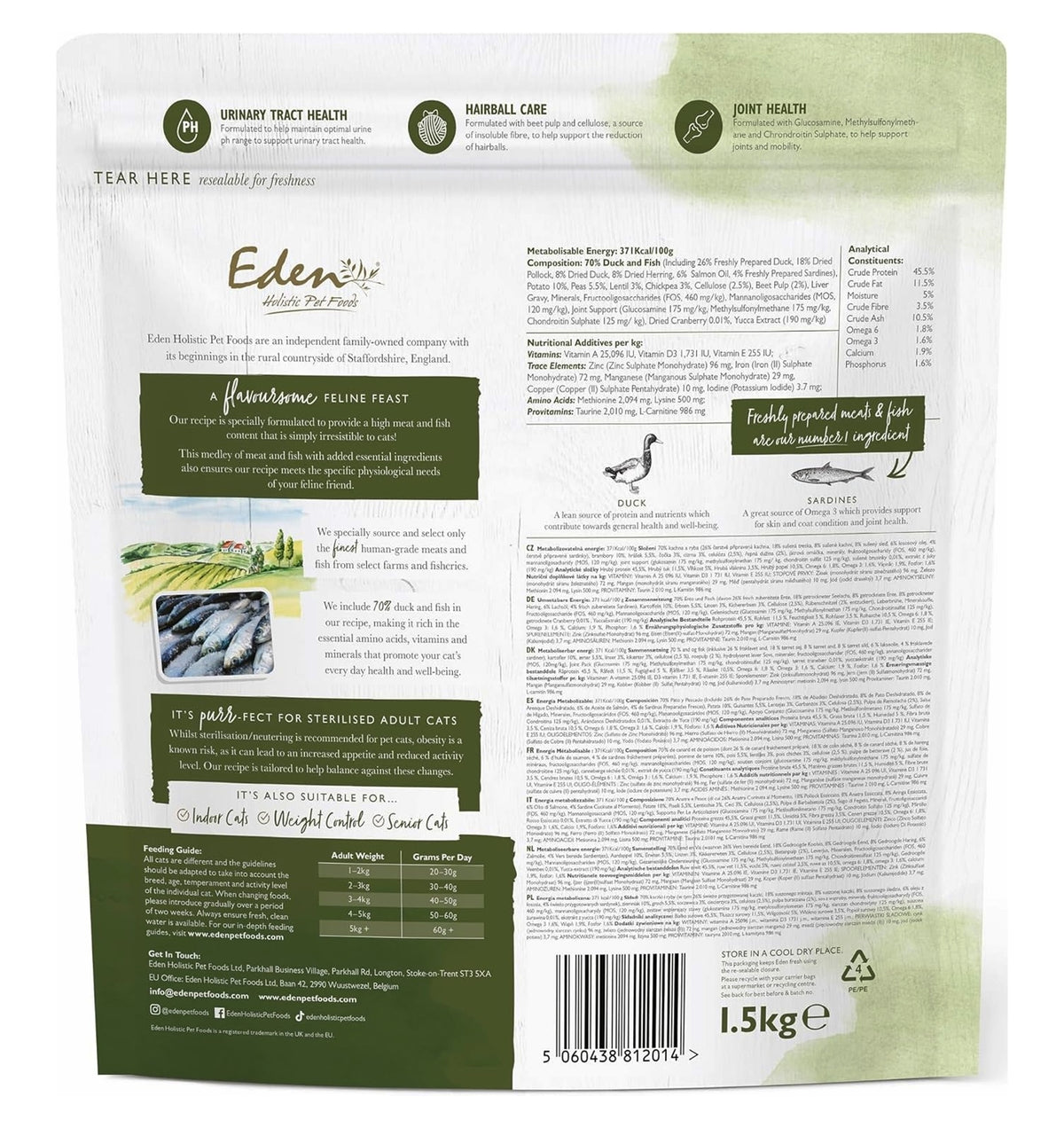 Eden - Duck with Sardines Dry Cat Food - Buy Online SPR Centre UK
