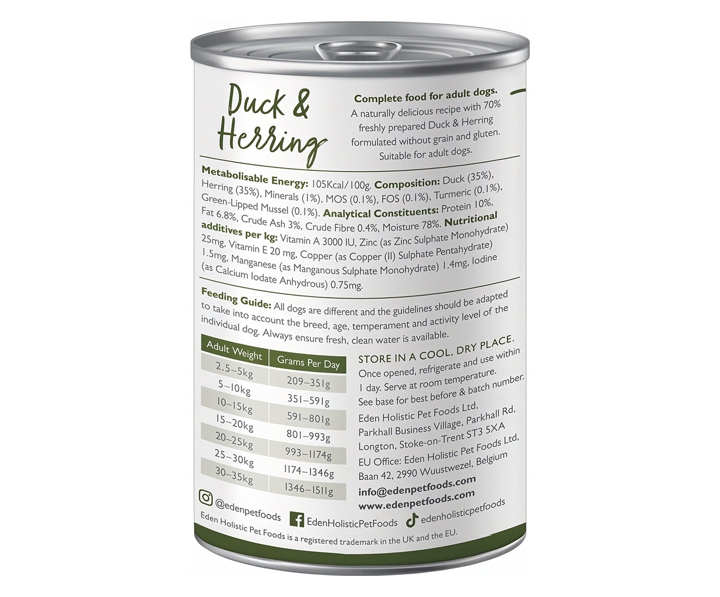 Eden - Gourmet Duck & Herring Wet Dog Food - Buy Online SPR Centre UK