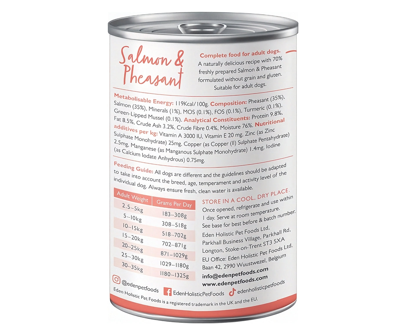 Eden - Gourmet Salmon & Pheasant Wet Dog Food - Buy Online SPR Centre UK