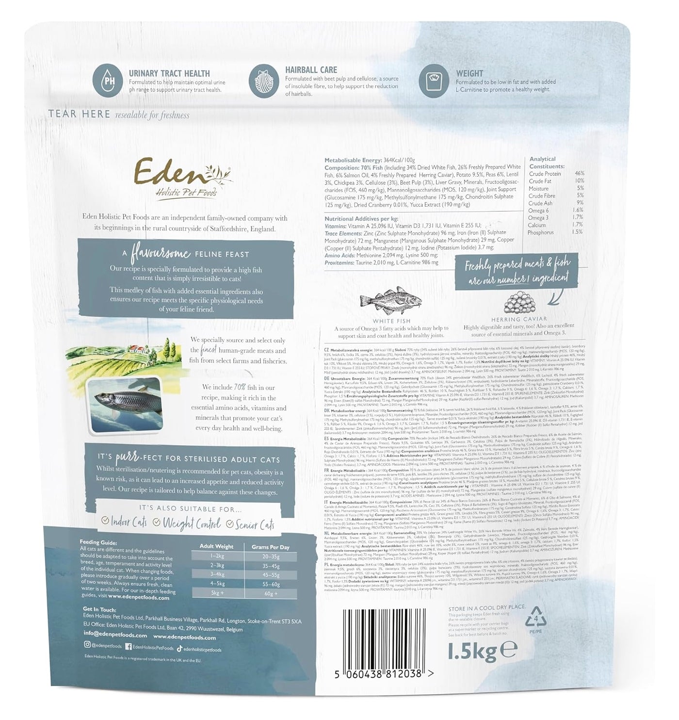 Eden - White Fish with Herring Caviar Dry Cat Food - Buy Online SPR Centre UK