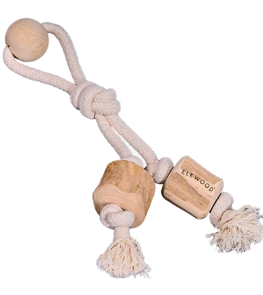 Elkwood - Coffee Wood Double Rope Dog Toy - Buy Online SPR Centre UK