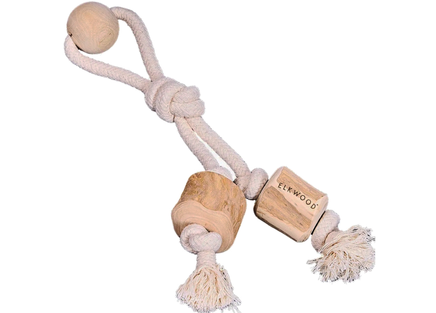 Elkwood - Coffee Wood Double Rope Dog Toy - Buy Online SPR Centre UK