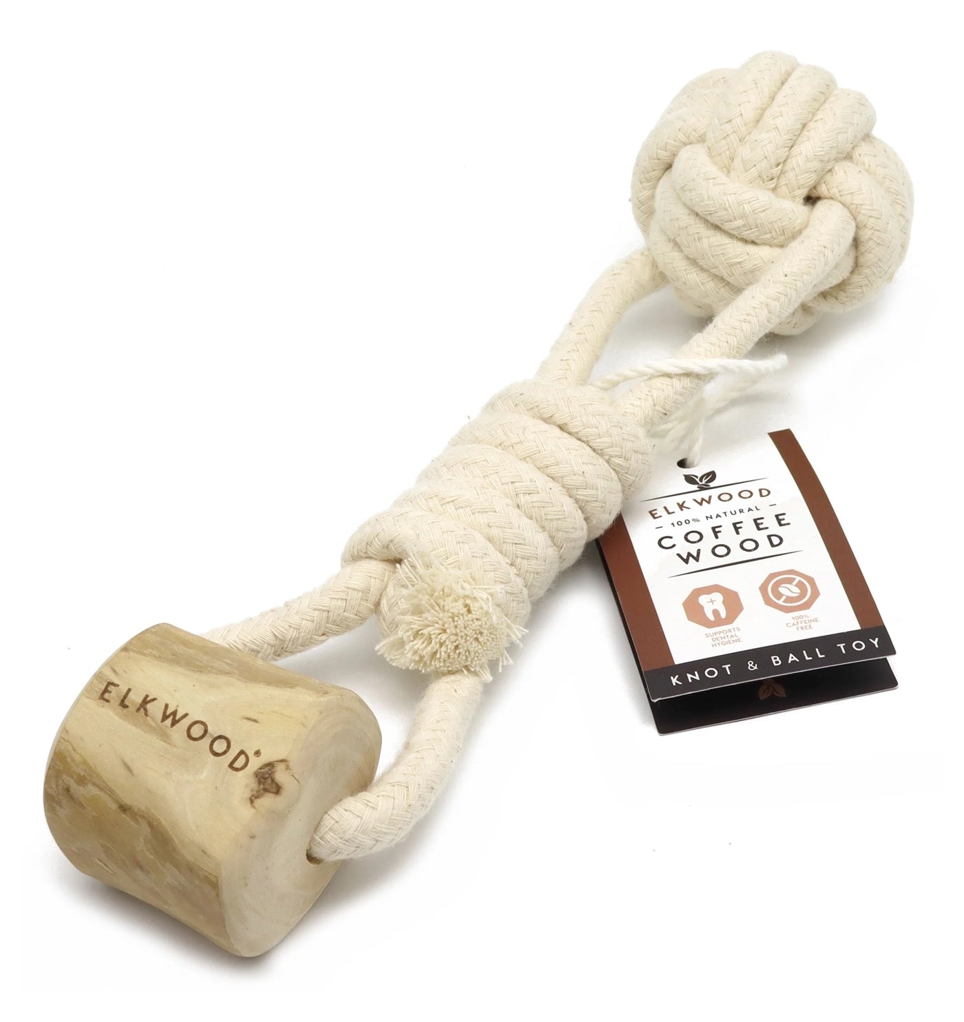 Elkwood - Coffee Wood - Knot & Ball Dog Toy - Buy Online SPR Centre UK