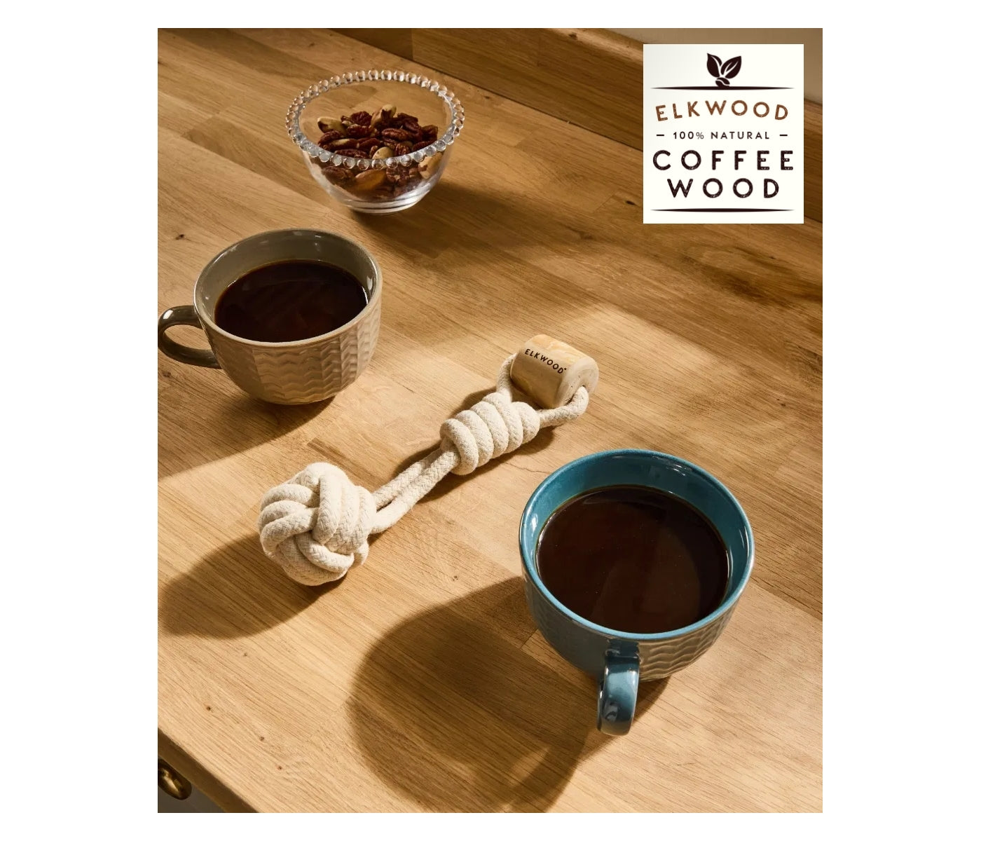 Elkwood - Coffee Wood - Knot & Ball Dog Toy - Buy Online SPR Centre UK
