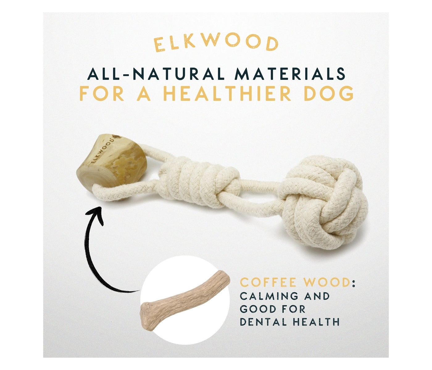 Elkwood - Coffee Wood - Knot & Ball Dog Toy - Buy Online SPR Centre UK