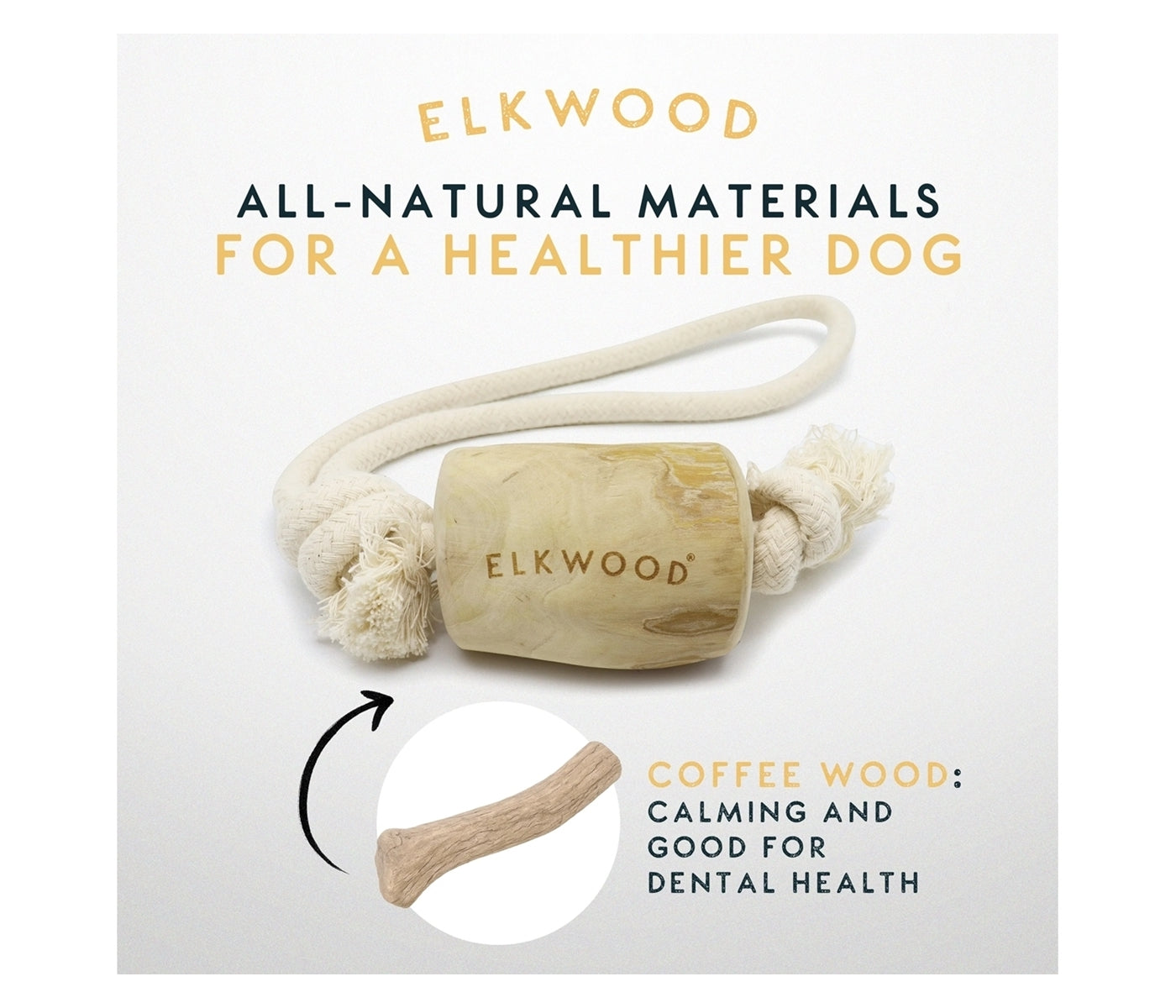 Elkwood - Coffee Wood Rope Dog Toy - Buy Online SPR Centre UK