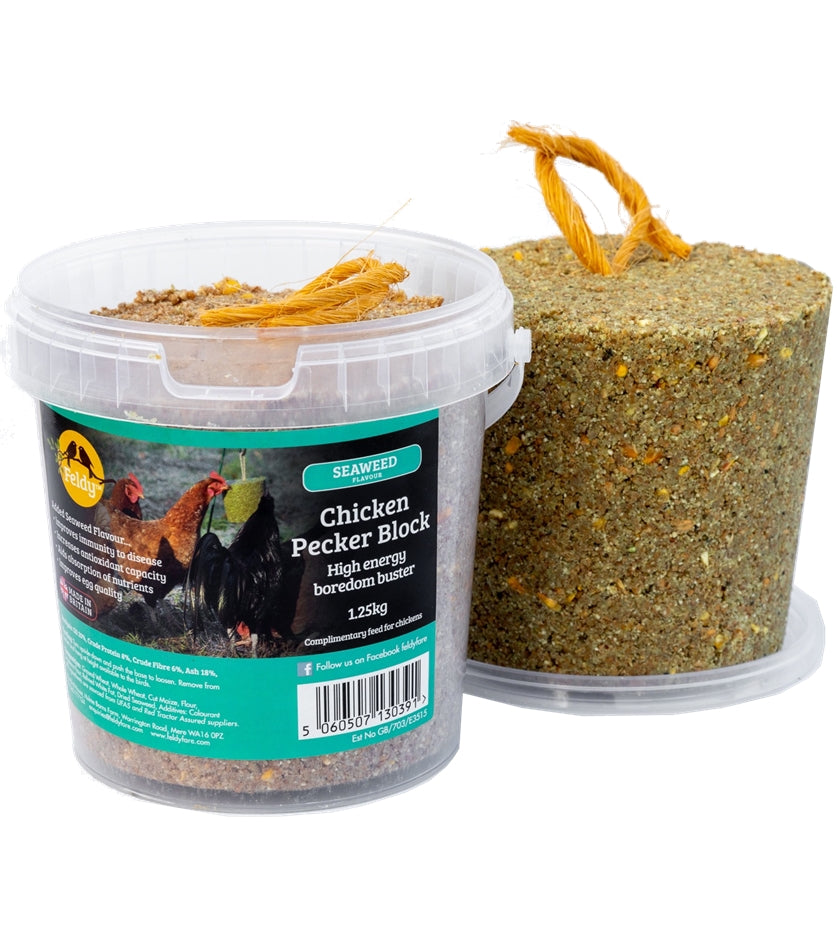 Feldy - Hanging Pecker Block for Chickens (Seaweed Flavour) - 1.25kg