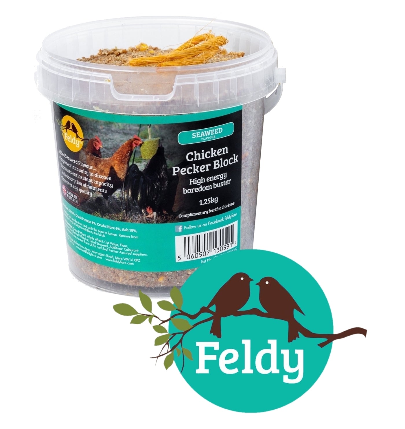 Feldy Hanging Pecker Block for Chickens (Seaweed Flavour) - Buy Online SPR Centre UK