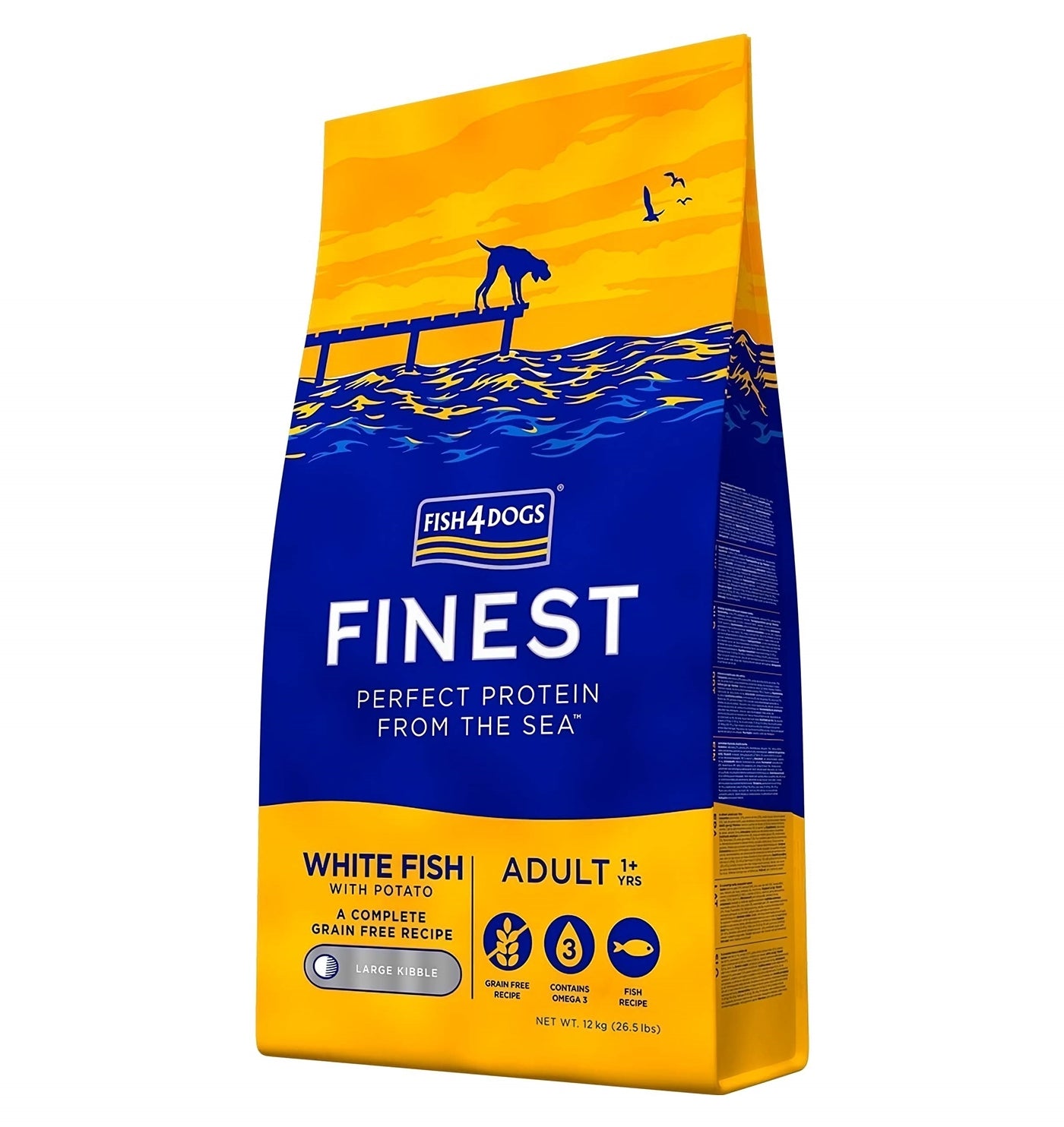 Fish4Dogs - Finest Adult White Fish & Potato (Large Kibble) 1.5kg - Buy Online SPR Centre UK
