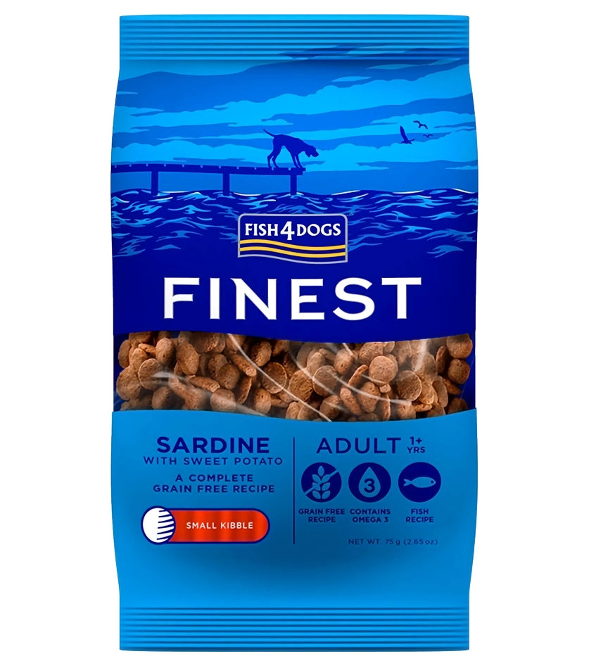 Fish4Dogs - Finest Adult Sardine & Sweet Potato (Small Kibble) - Buy Online SPR Centre UK