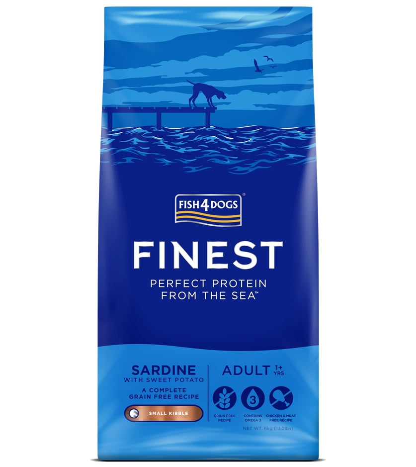Fish4Dogs - Finest Adult Sardine & Sweet Potato (Small Kibble) - Buy Online SPR Centre UK