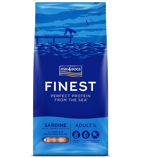 Fish4Dogs - Finest Adult Sardine & Sweet Potato (Small Kibble) - Buy Online SPR Centre UK