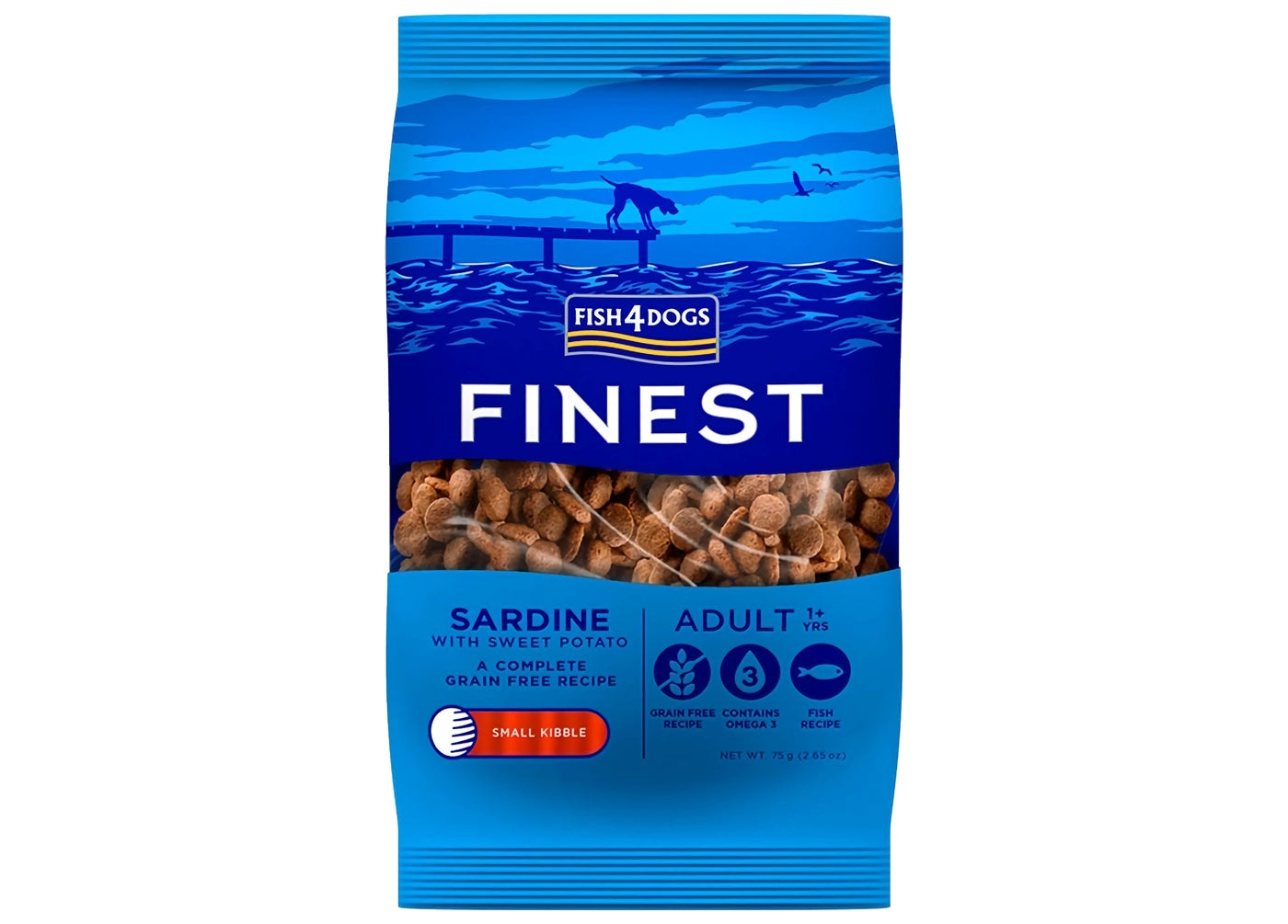 Fish4Dogs - Finest Adult Sardine & Sweet Potato (Small Kibble) - Buy Online SPR Centre UK