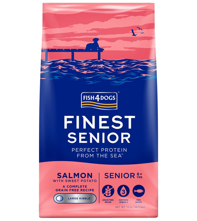 Fish4Dogs - Finest Senior Salmon & Sweet Potato (Large Kibble) - Buy Online SPR Centre UK