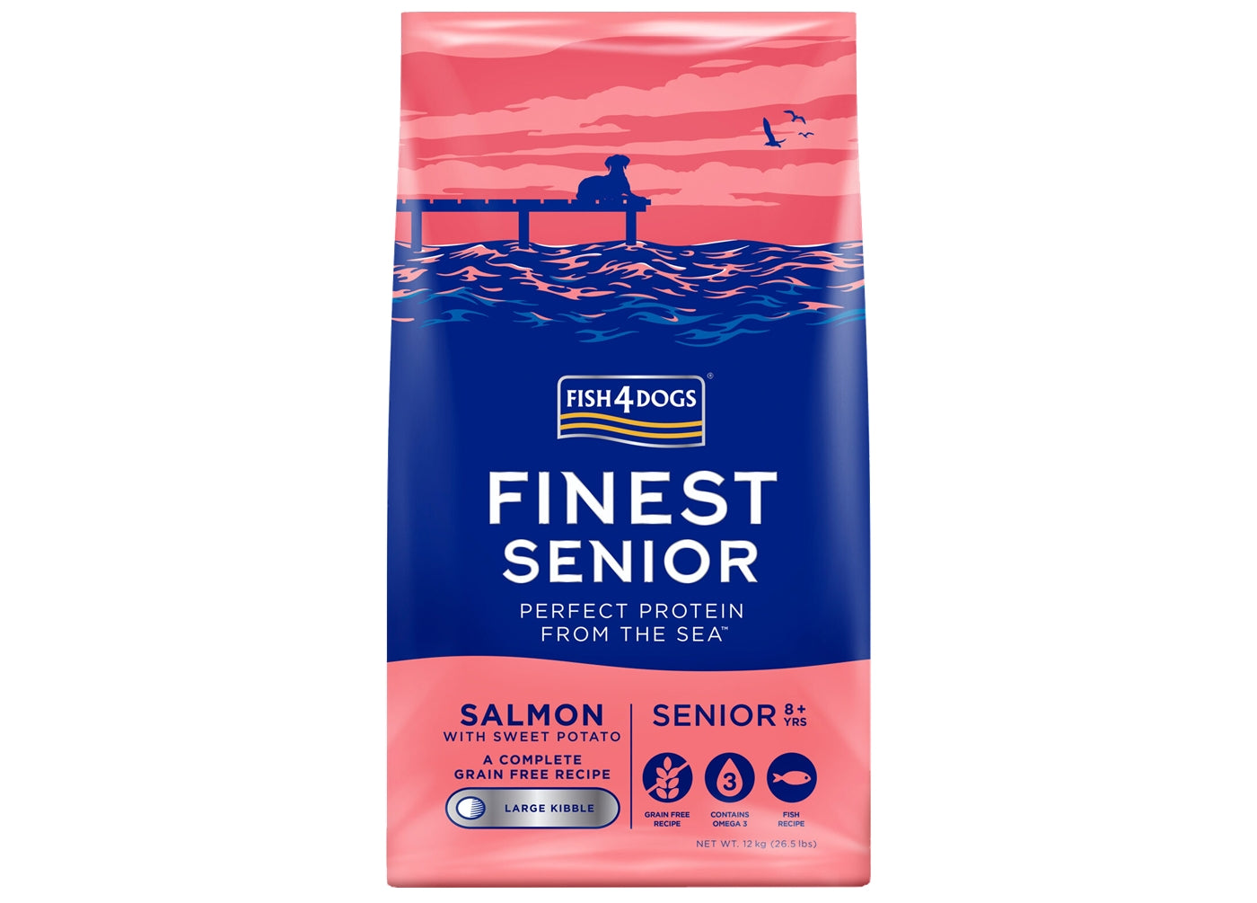 Fish4Dogs - Finest Senior Salmon & Sweet Potato (Large Kibble) - Buy Online SPR Centre UK