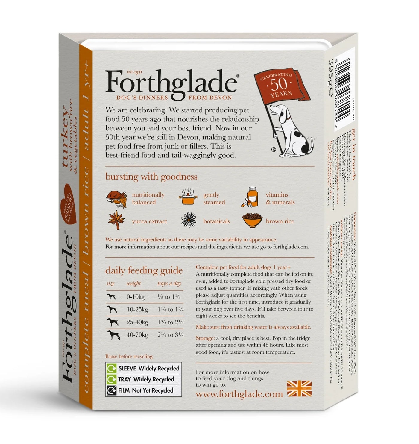Forthglade - Turkey with Brown Rice - Buy Online SPR Centre UK