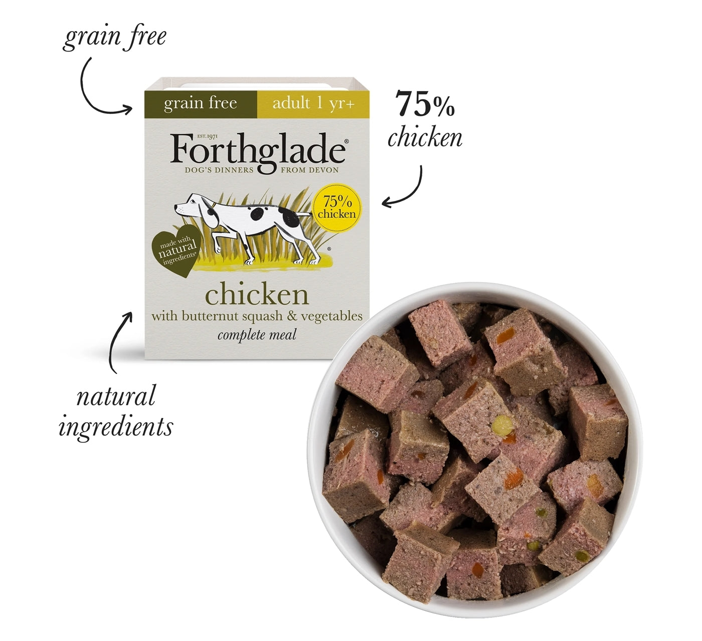 Forthglade - Chicken and Duck Wet Dog Food Variety Pack - 12 x 395g