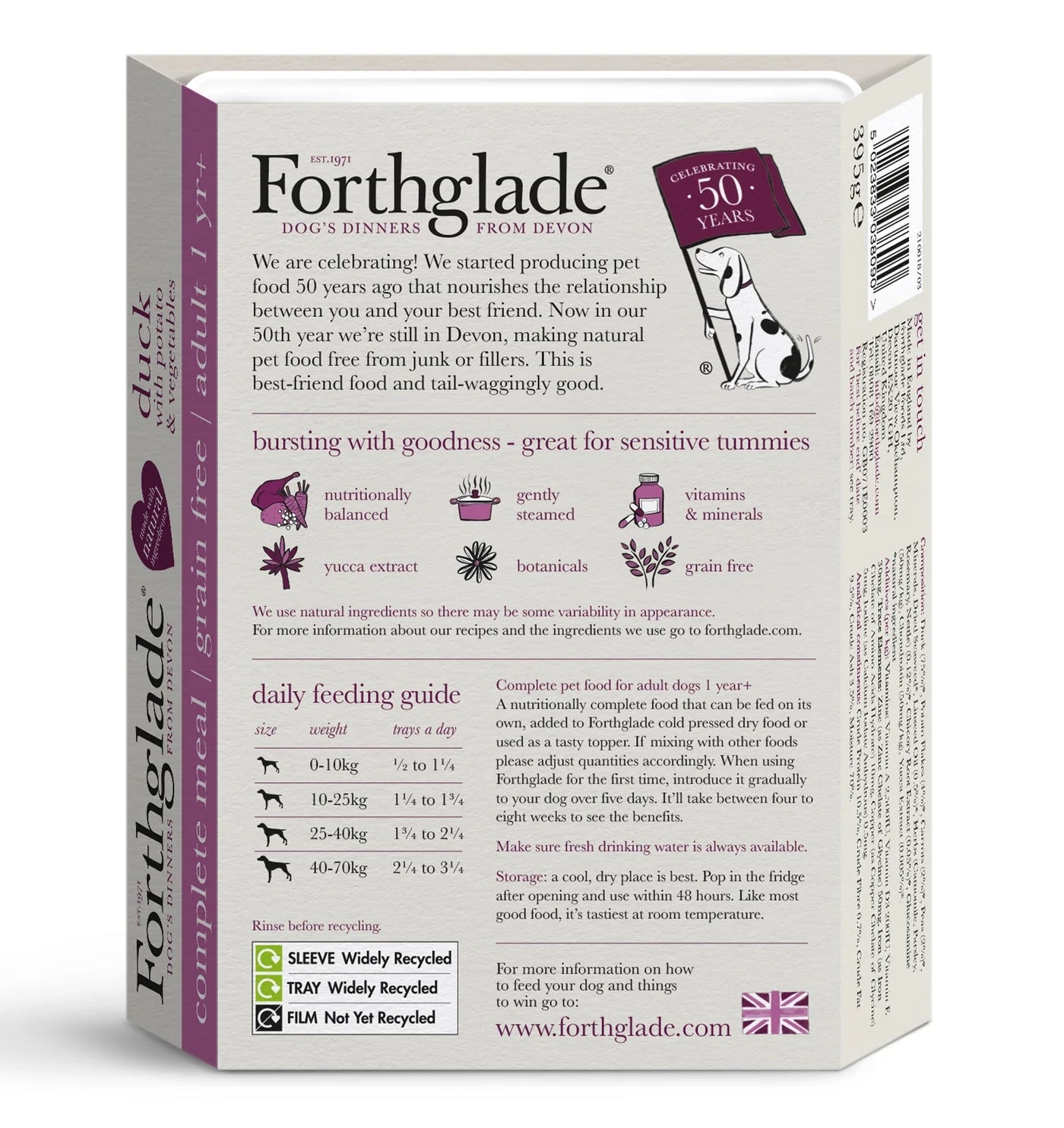 Forthglade - Duck with Potato Wet Dog Food - Buy Online SPR Centre UK