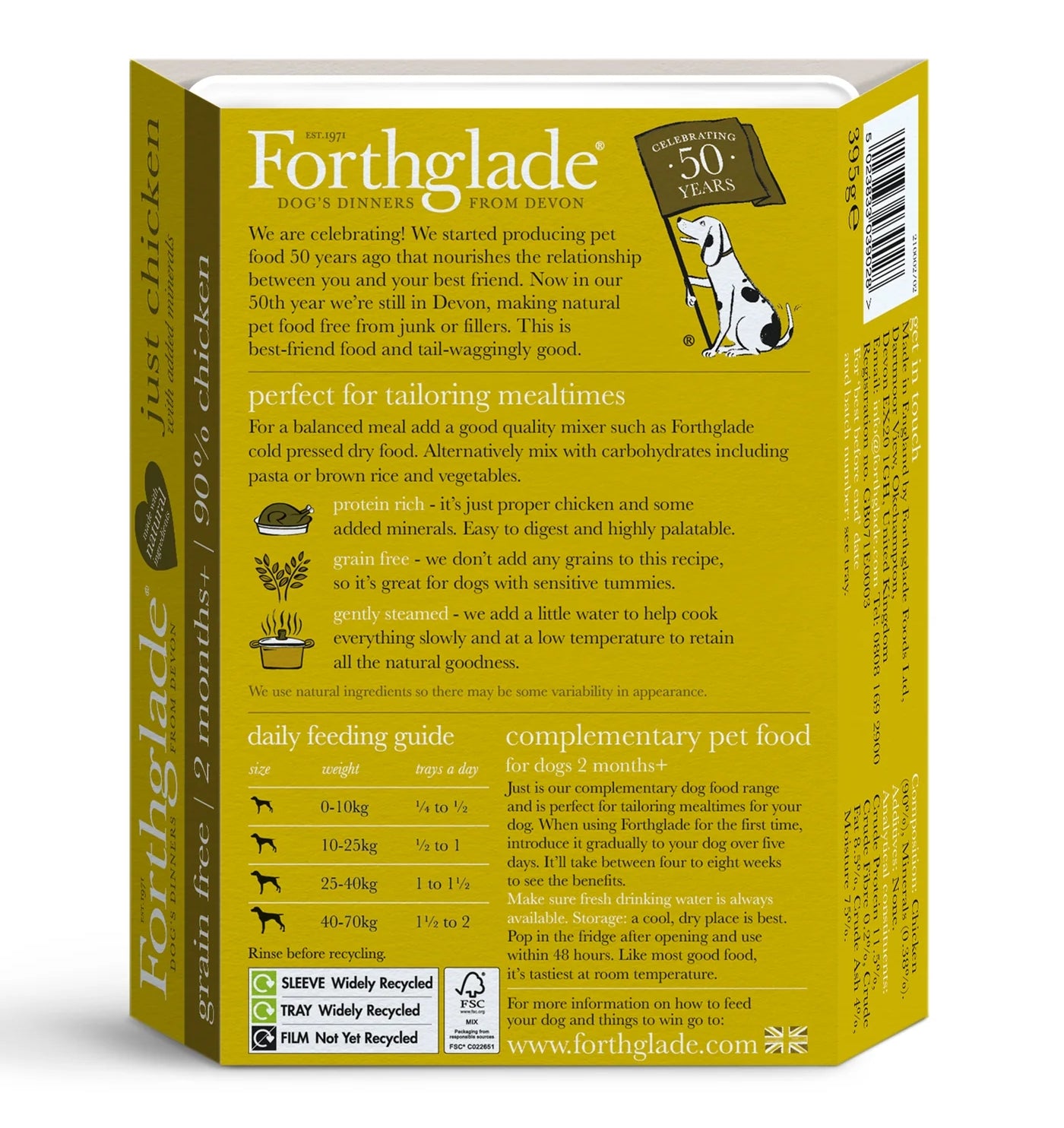 Forthglade - Just Chicken Complementary Wet Dog Food - Buy Online SPR Centre UK