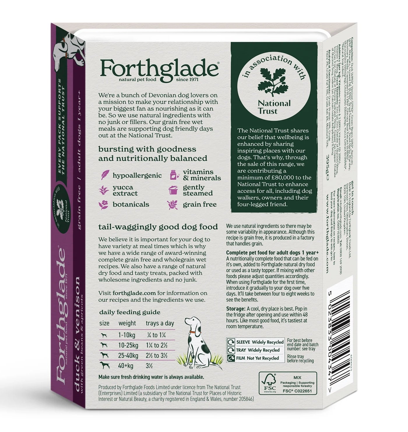 Forthglade - Duck & Venison Gourmet Wet Dog Food - Buy Online SPR Centre UK