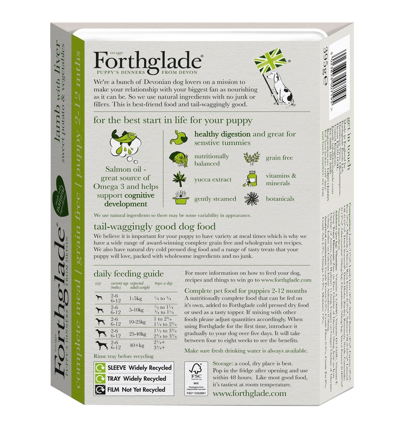 Forthglade - Puppy Lamb & Liver Complete Wet Dog Food - Buy Online SPR Centre UK