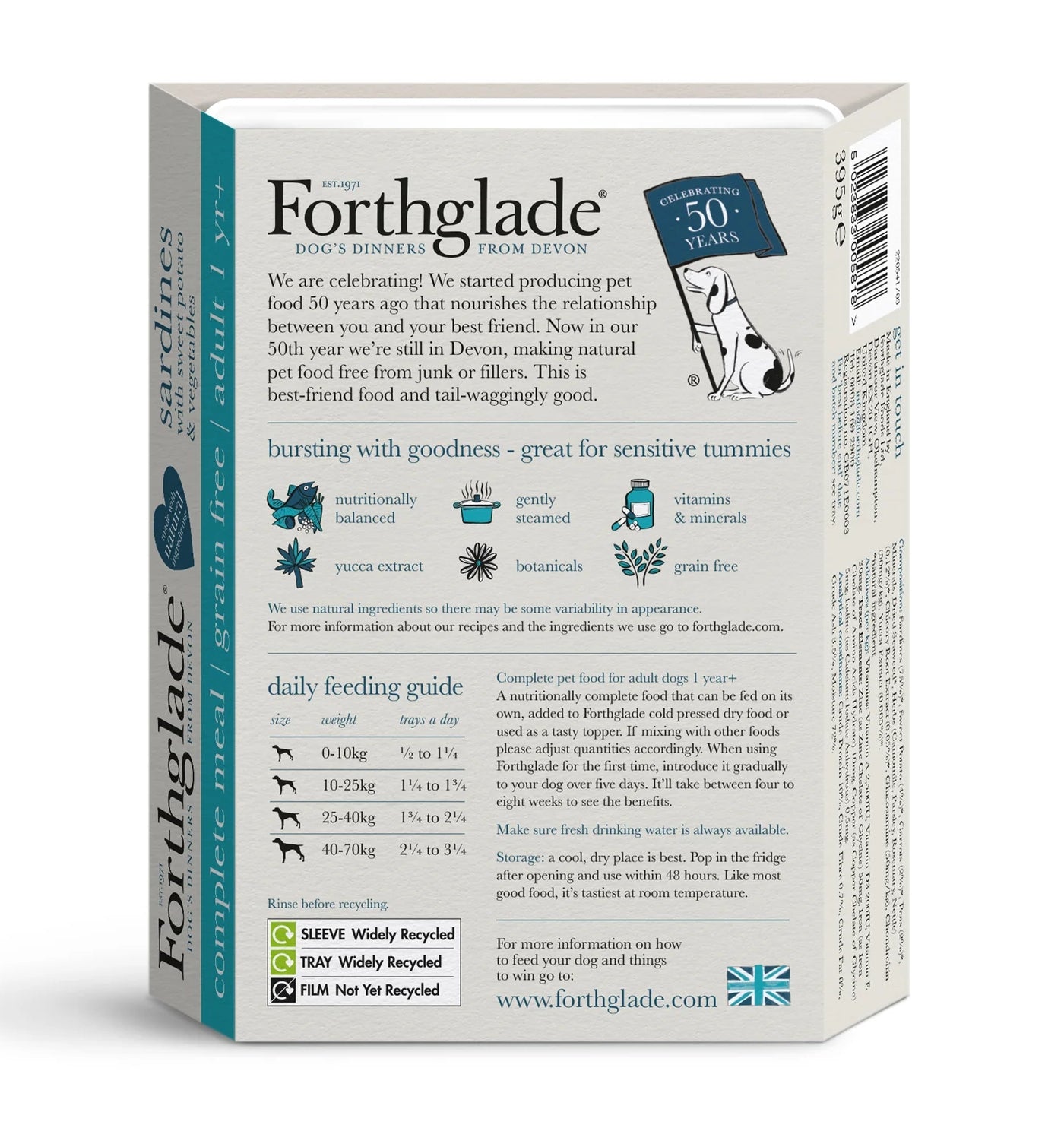 Forthglade - Sardines with Sweet Potato | Wet Dog Food  - Buy Online SPR Centre UK