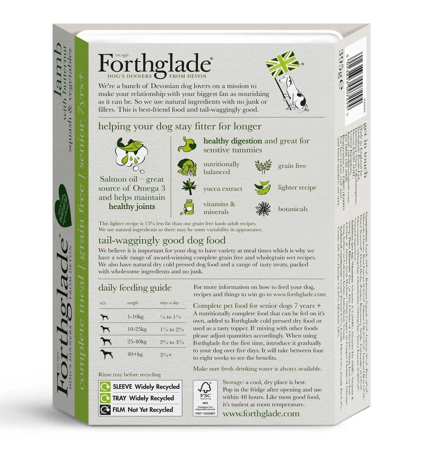 Forthglade - Senior Lamb with Butternut Squash - Buy Online SPR Centre UK