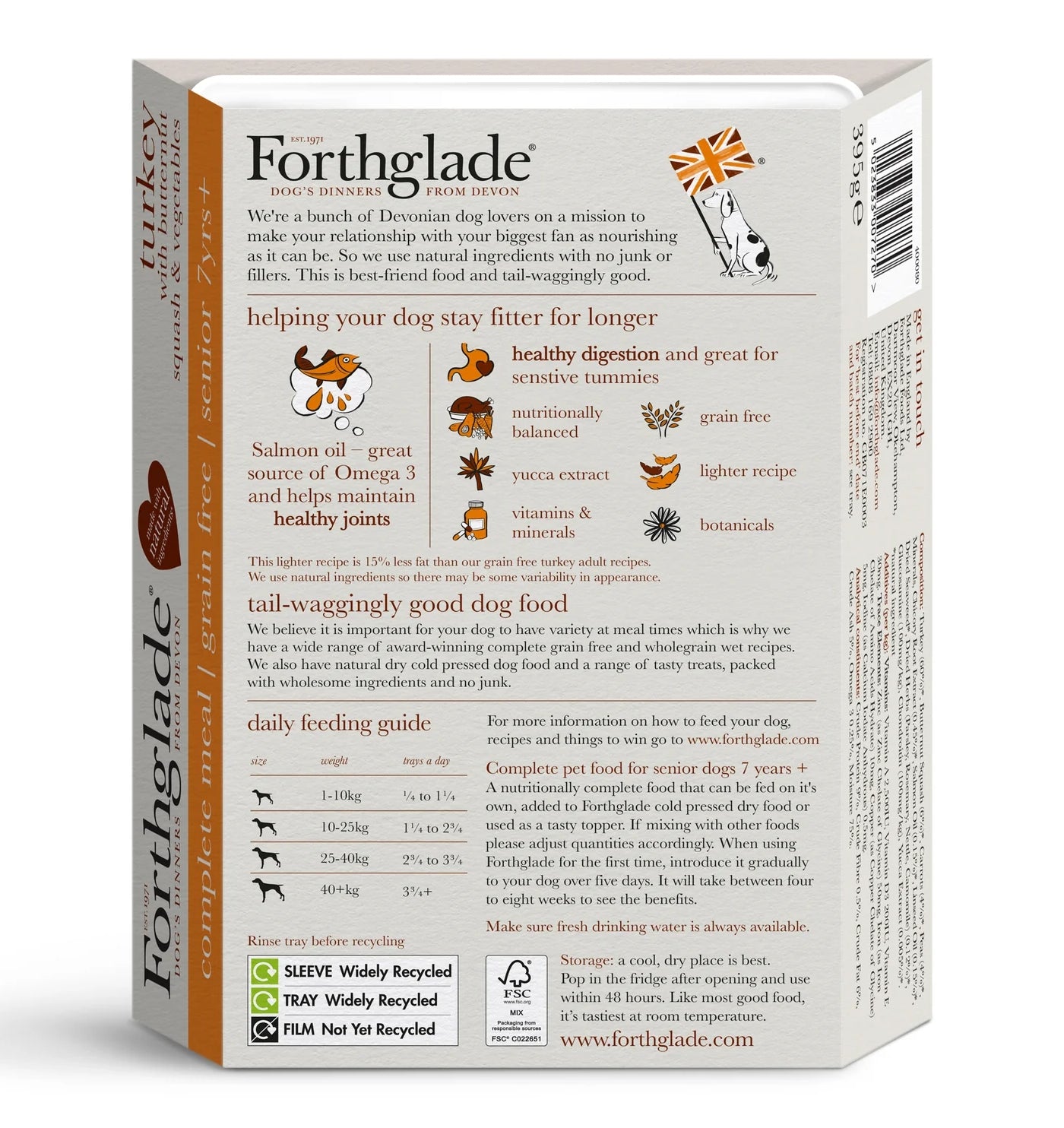 Forthglade - Senior Turkey with Butternut Squash - Buy Online SPR Centre UK
