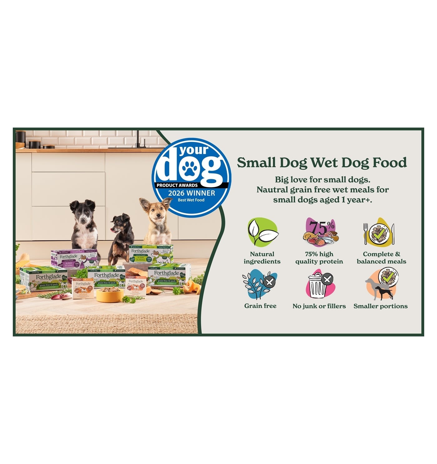 Forthglade - Small Breed Chicken & Lamb Wet Dog Food Variety Pack - 8 x 150g