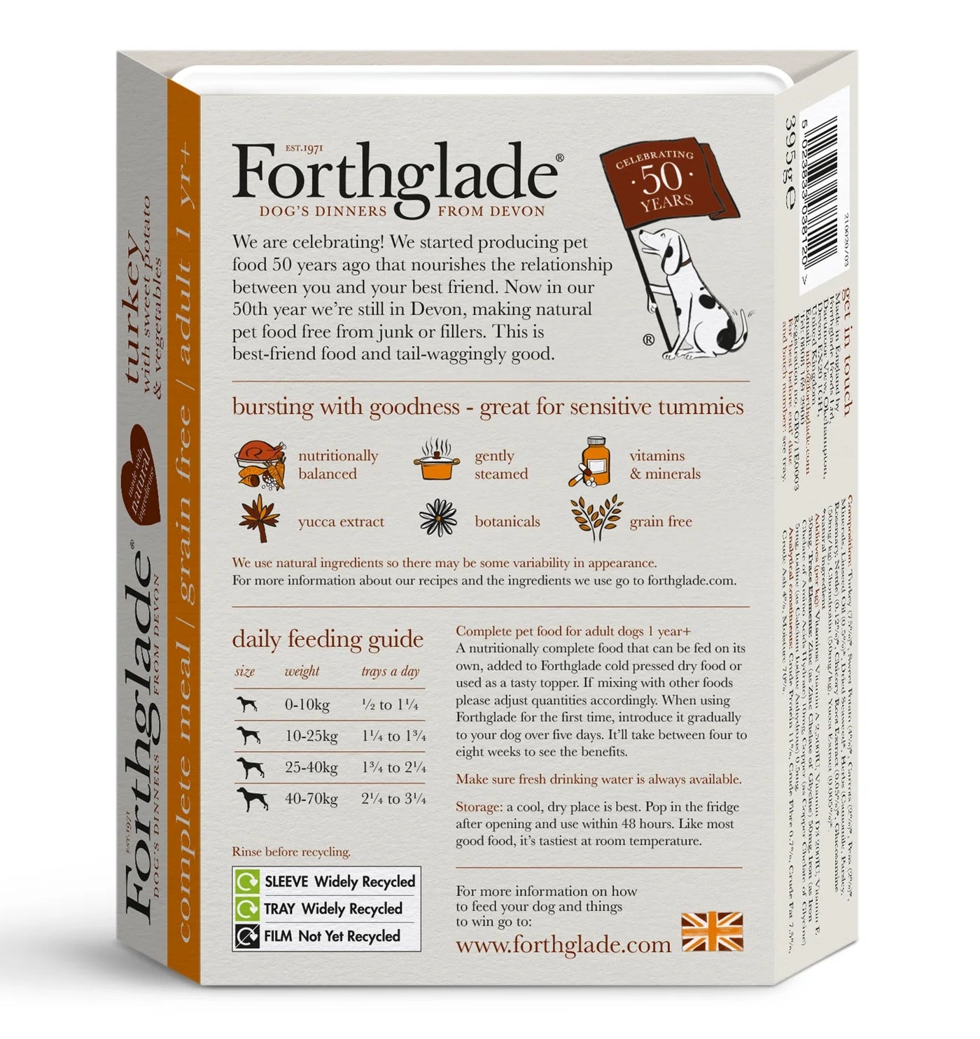 Forthglade - Turkey with Sweet Potato Wet Dog Food - Buy Online SPR Centre UK