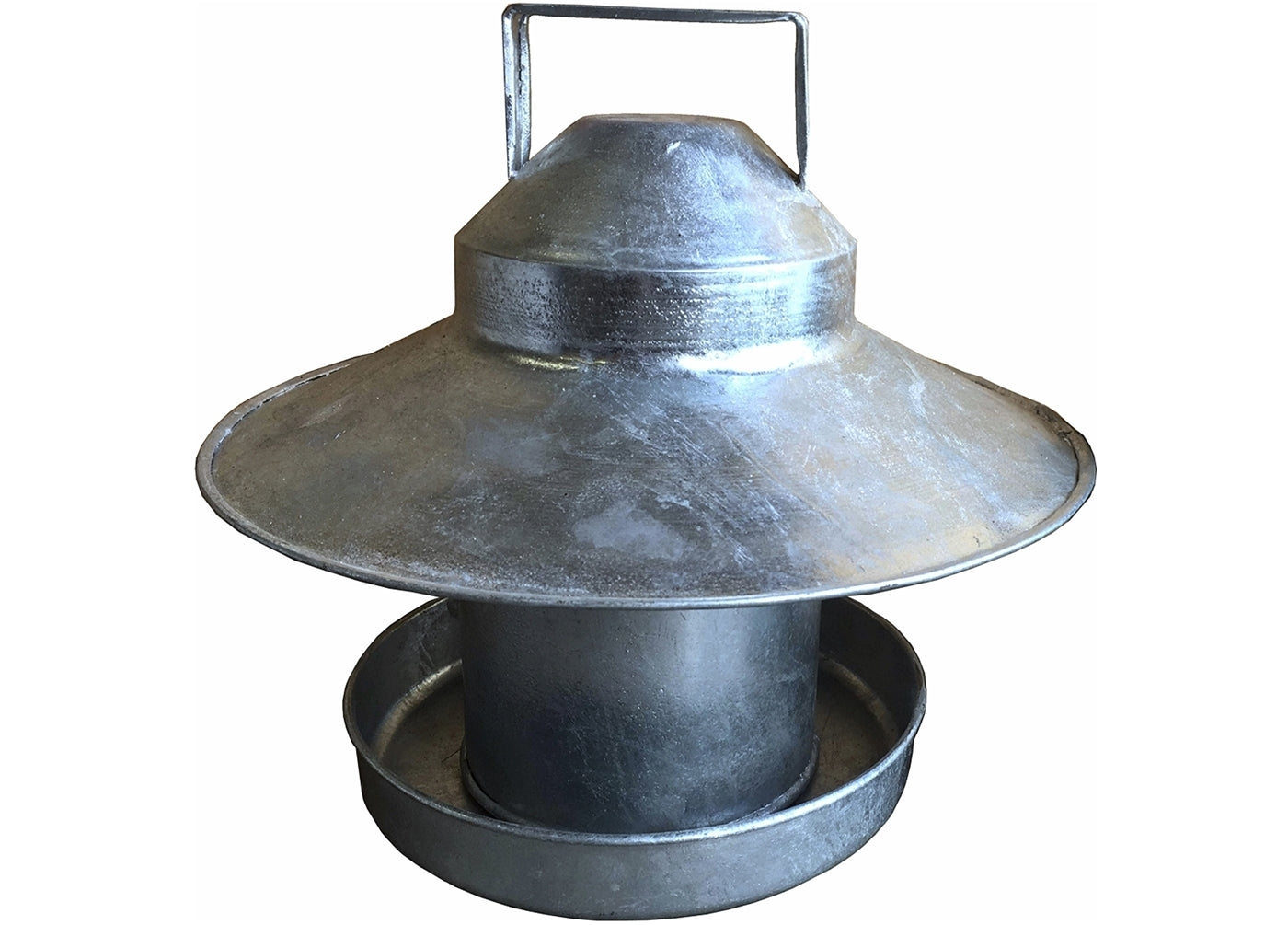 Galvanised Metal Poultry Feeder - 2.2kg Capacity