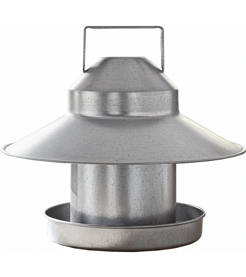Galvanised Metal Poultry Feeder 2.2kg Capacity - Buy Online SPR Centre UK