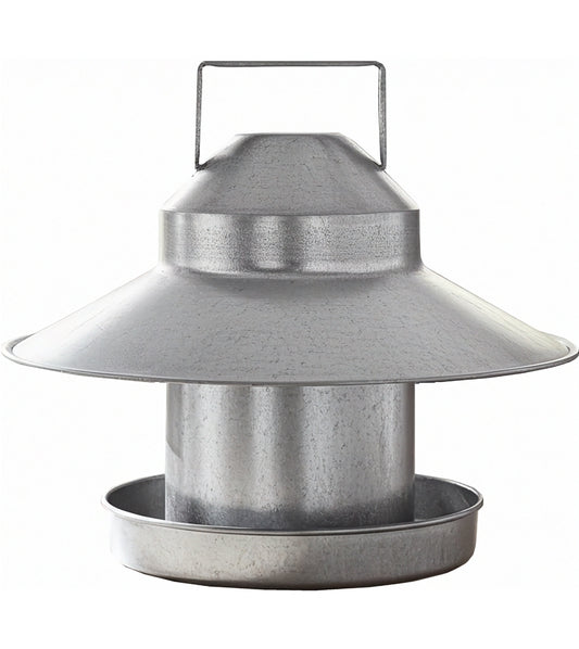 Galvanised Metal Poultry Feeder 2.2kg Capacity - Buy Online SPR Centre UK