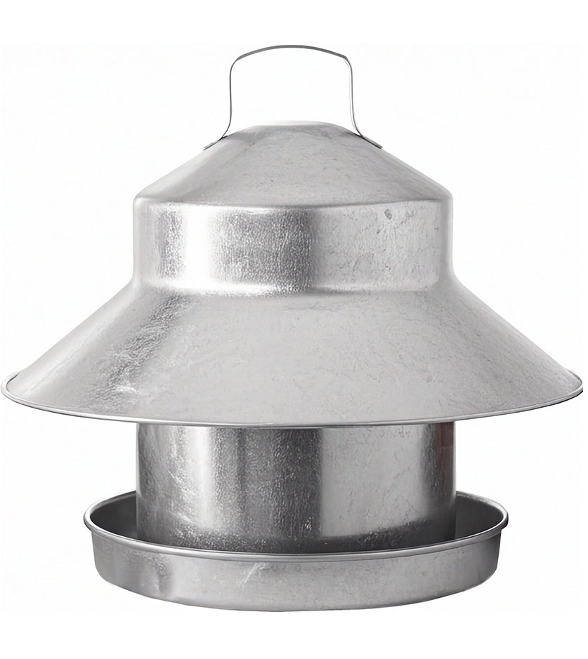 Galvanised Metal Poultry Feeder 6.7kg Capacity - Buy Online SPR Centre UK