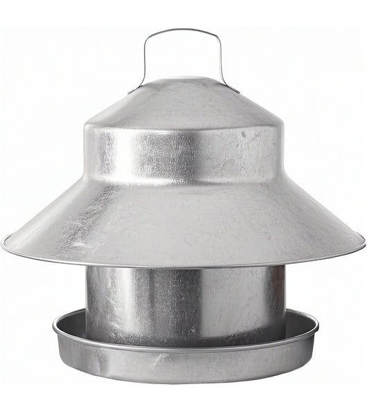Galvanised Metal Poultry Feeder 6.7kg Capacity - Buy Online SPR Centre UK