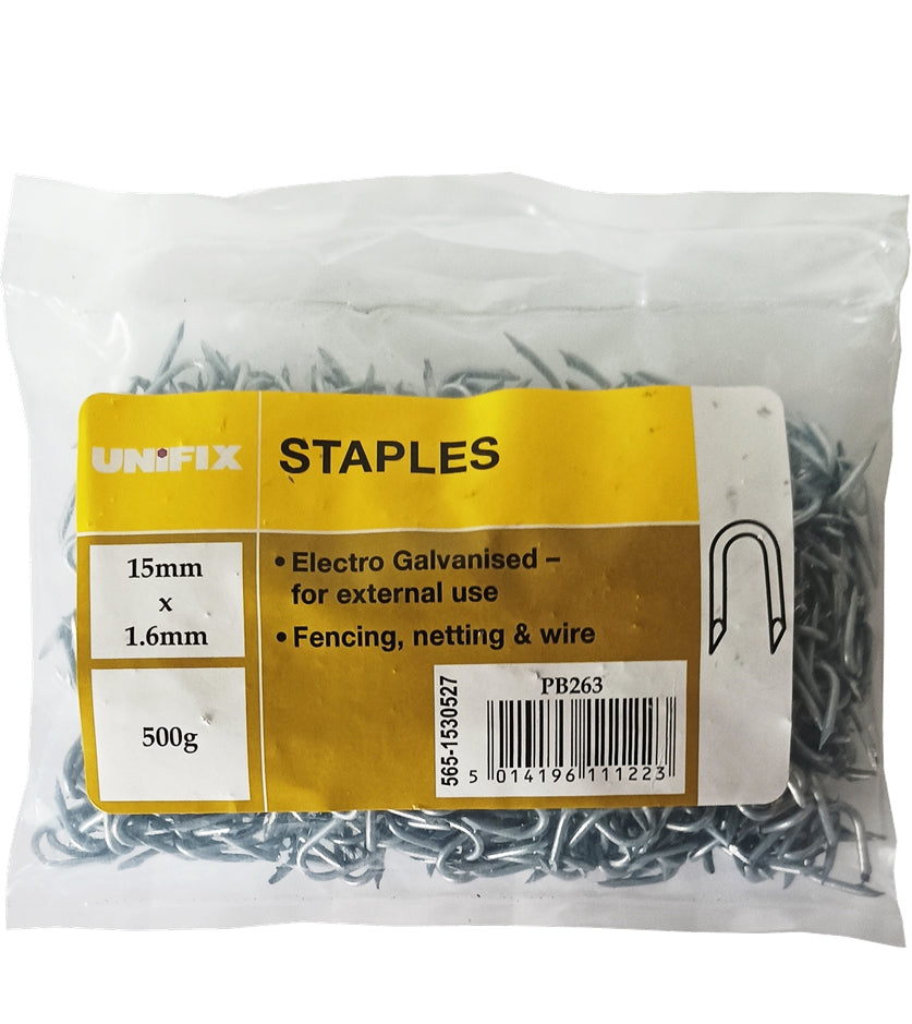 Galvanised Fence Staples - 15mm x 1.6mm - 500g - Buy Online SPR Centre UK