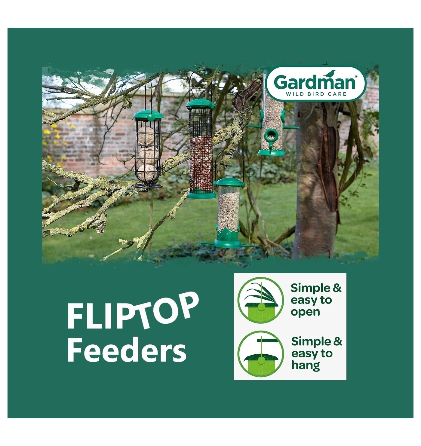 Gardman - Flip Top Fat Snax Feeder | Wild Bird Feeder - Buy Online SPR Centre UK