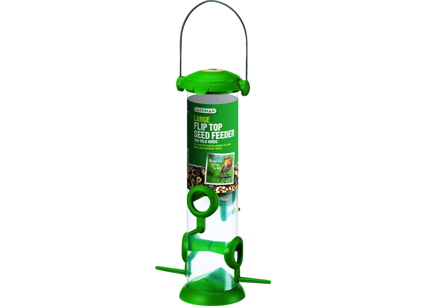 Gardman - Flip Top Seed Feeder (Large) | Wild Bird Feeder - Buy Online SPR Centre UK