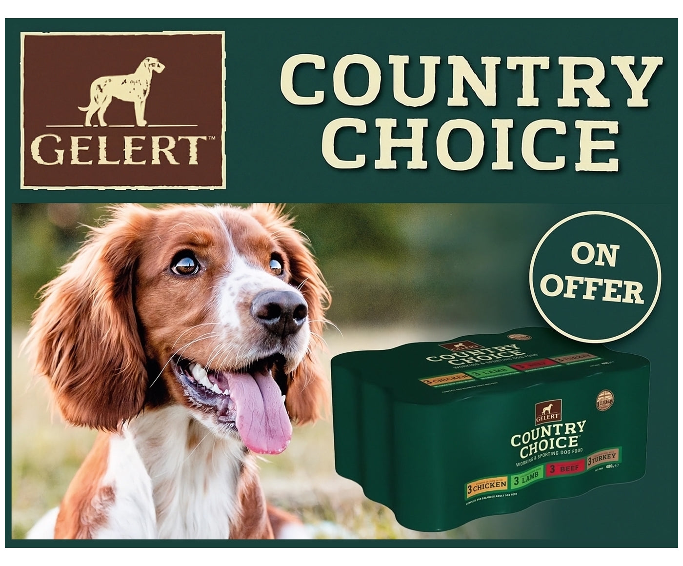 Gelert - Country Choice Working Dog Food Variety Pack 12x400g - Buy Online SPR Centre UK