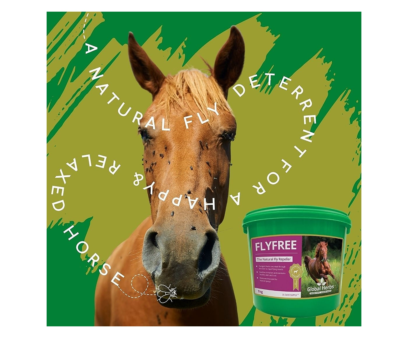 Global Herbs FlyFree 1kg | Horse Supplement - Buy Online SPR Centre UK