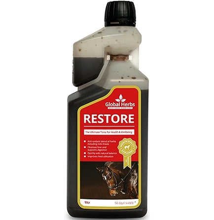 Global Herbs Restore Liquid 1 litre | Horse Supplement - Buy Online SPR Centre UK
