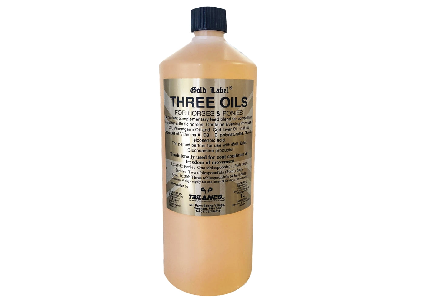Gold Label Three Oils | Horse Care Supplement - Buy Online SPR Centre UK