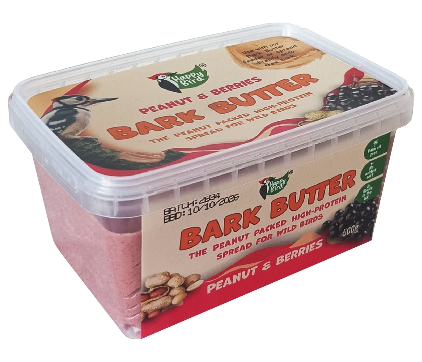 Happy Bird - Bark Butter (Peanut & Berries) 500g - Buy Online SPR Centre UK