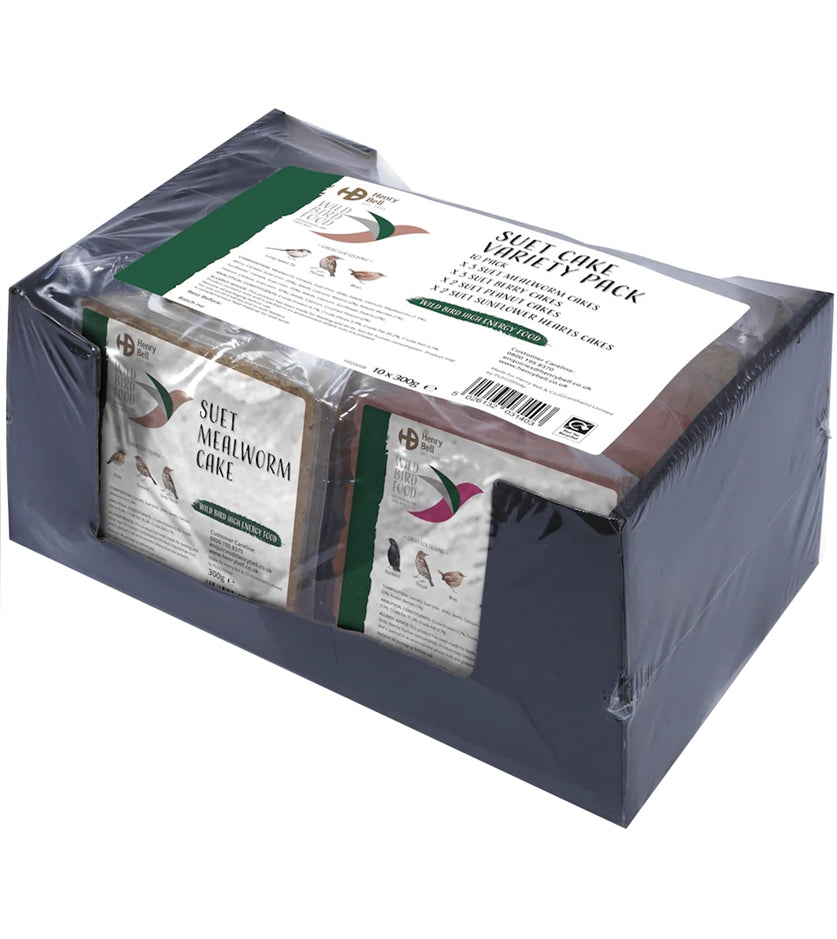 Henry Bell - Suet Cake Variety Pack 10 x 300g | Wild Bird Care - Buy Online SPR Centre UK